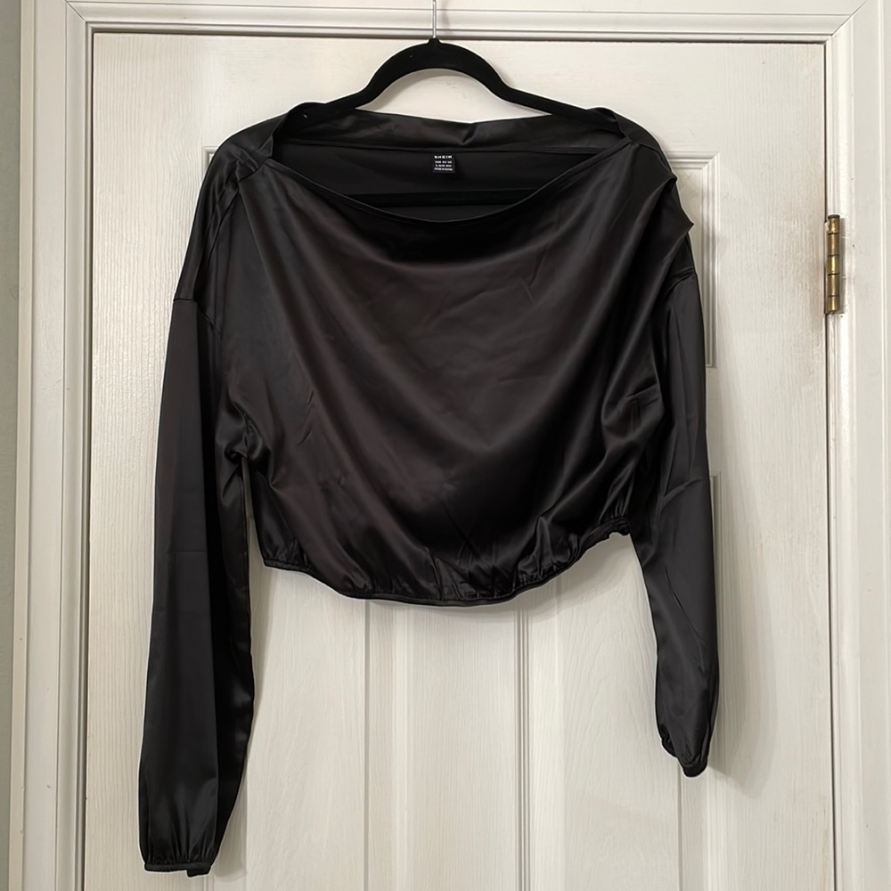 Shein Silky Off the Shoulder Crop